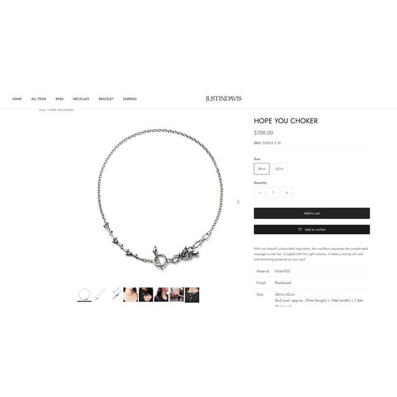Justin Davis Hope You Choker SV925 Brand New - Picture 7 of 7